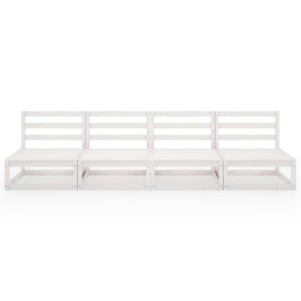 Garden 4-Seater Sofa White Solid Pinewood 3075340