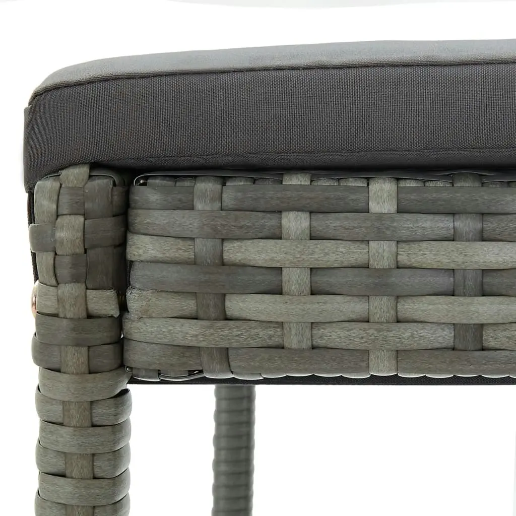 Garden Bar Stools with Cushions 4 pcs Grey Poly Rattan 313438