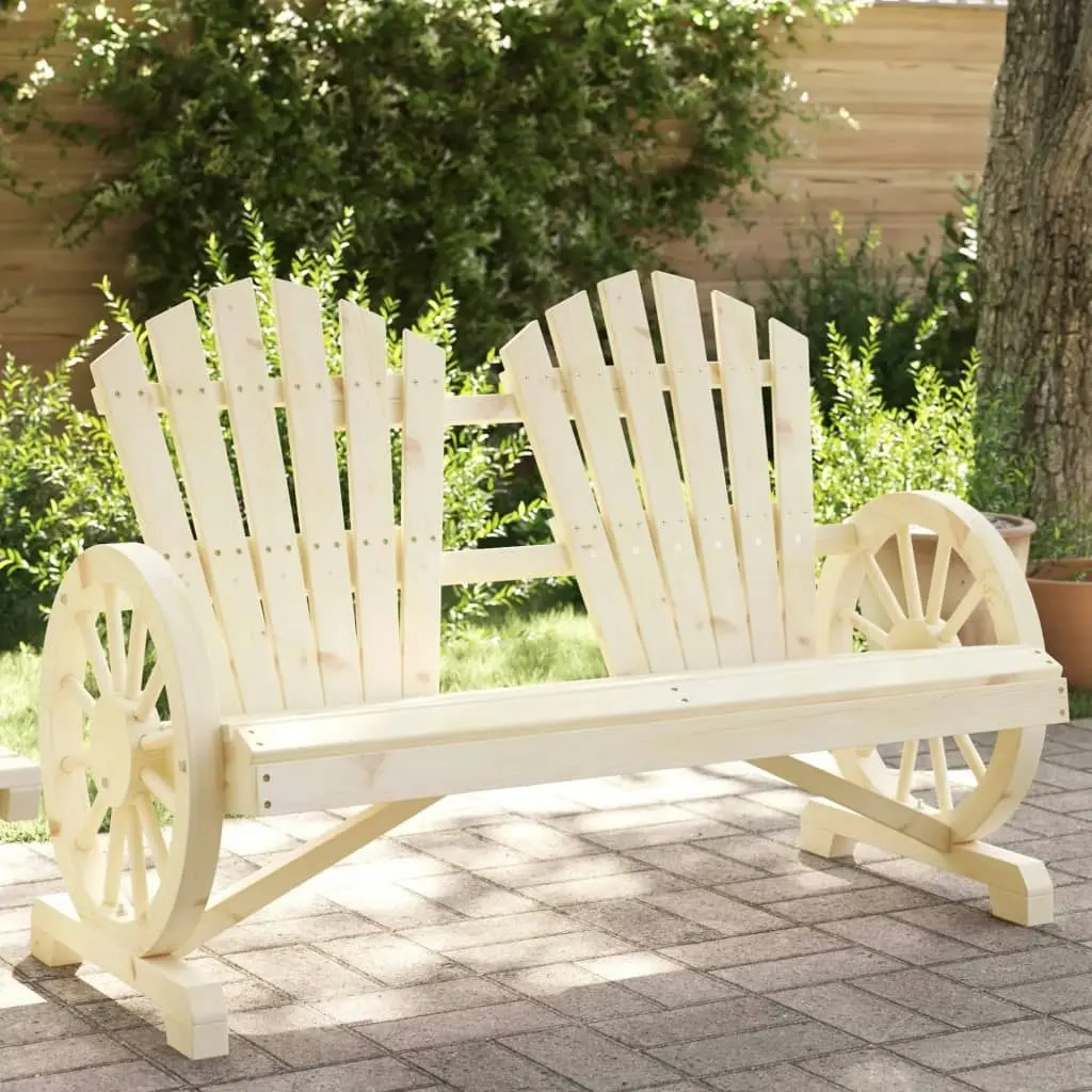 Garden Adirondack Chair 2-Seater Solid Wood Fir 365095