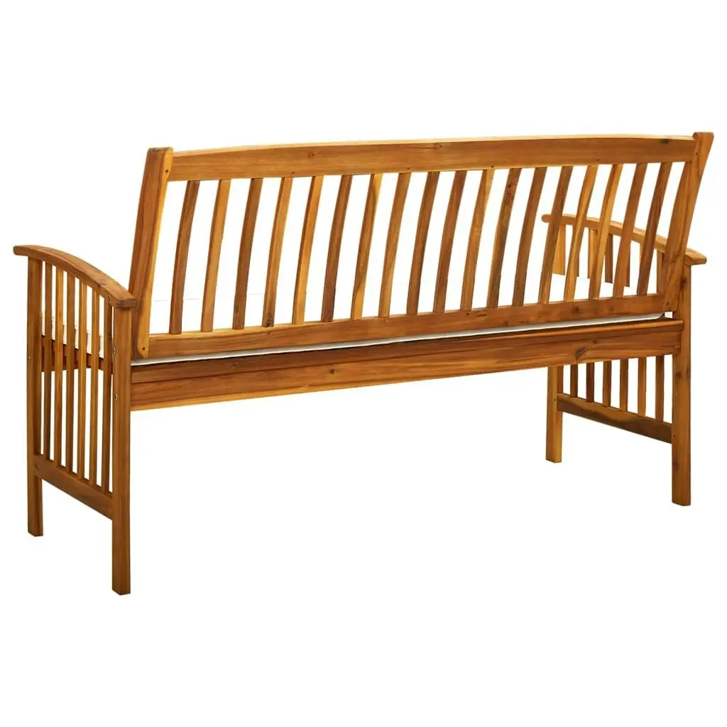 Garden Bench with Cushion 147 cm Solid Acacia Wood 312134