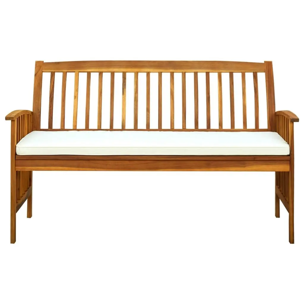 Garden Bench with Cushion 147 cm Solid Acacia Wood 312134