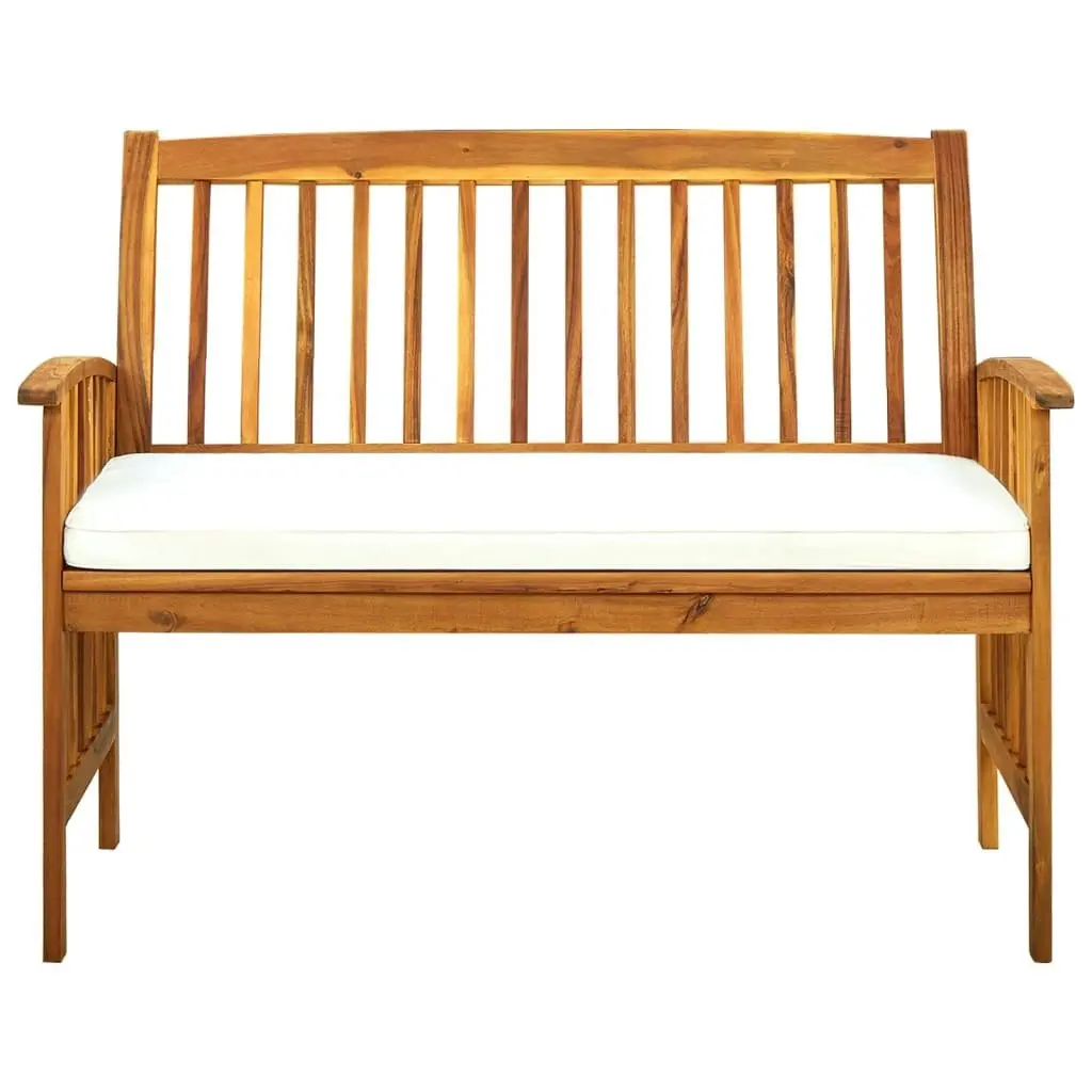 Garden Bench with Cushion 119 cm Solid Acacia Wood 312132