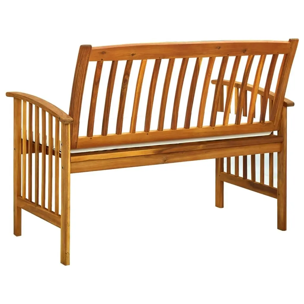 Garden Bench with Cushion 119 cm Solid Acacia Wood 312132