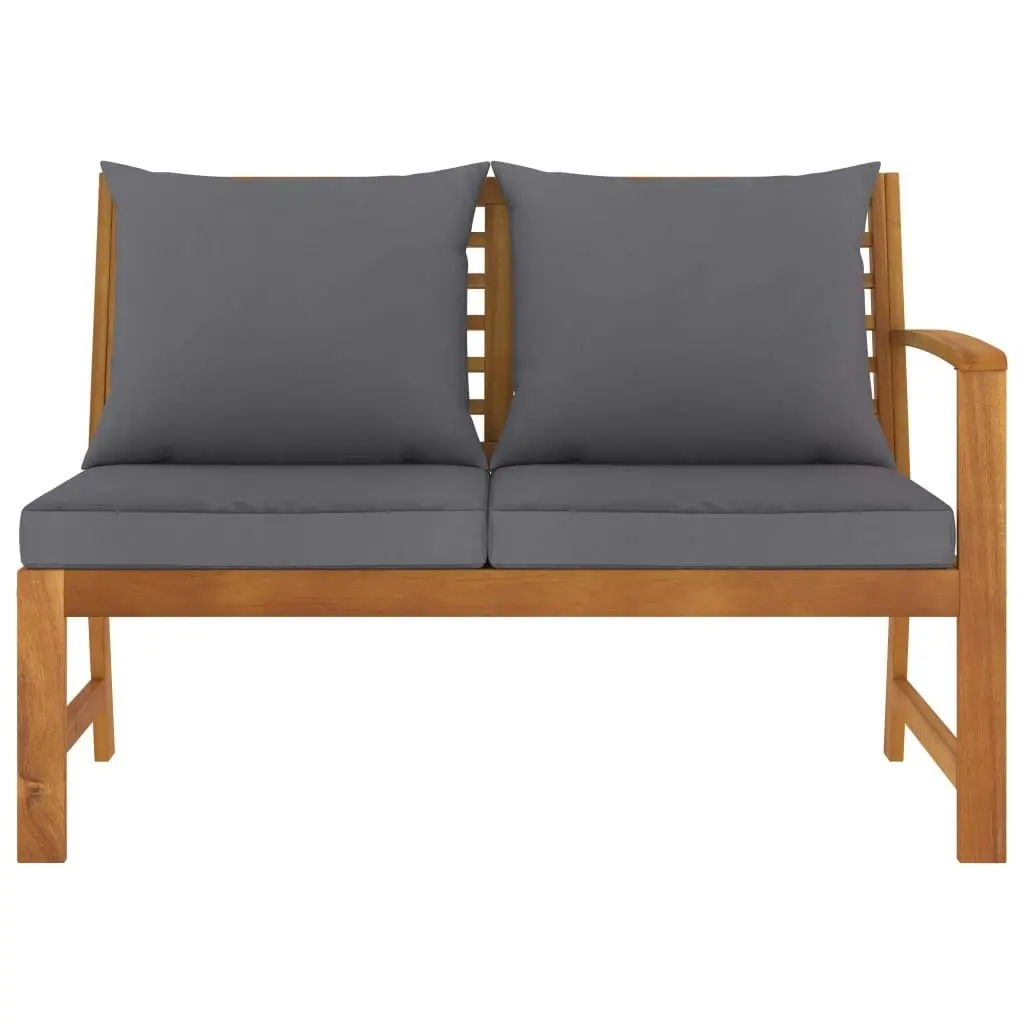 Garden Bench 114.5 cm with Dark Grey Cushion Solid Acacia Wood 311839