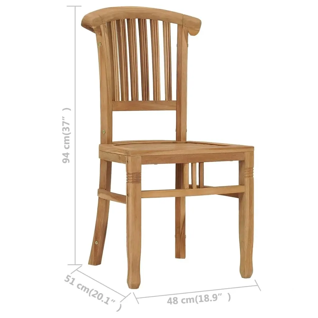 Garden Chairs 2 pcs Solid Teak Wood 49433