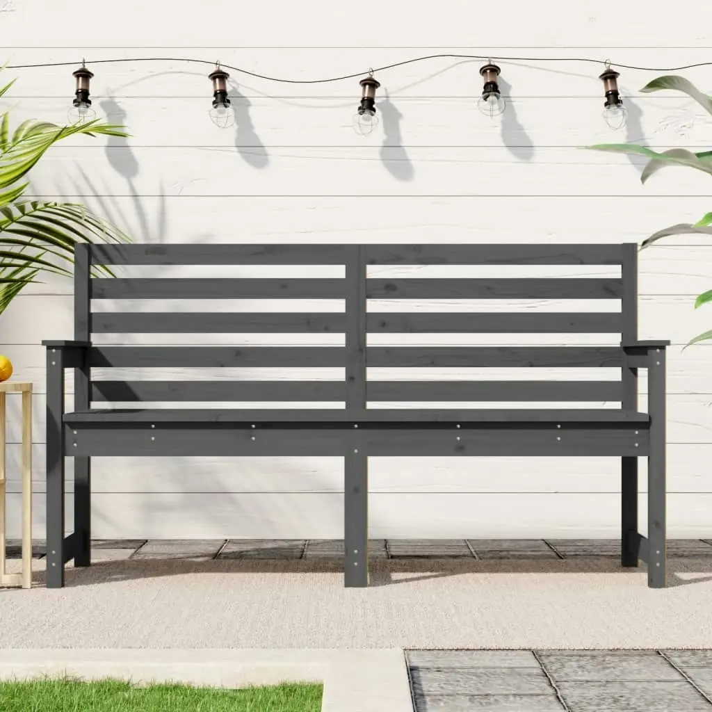 Garden Bench Grey 159.5x48x91.5 cm Solid Wood Pine 824069