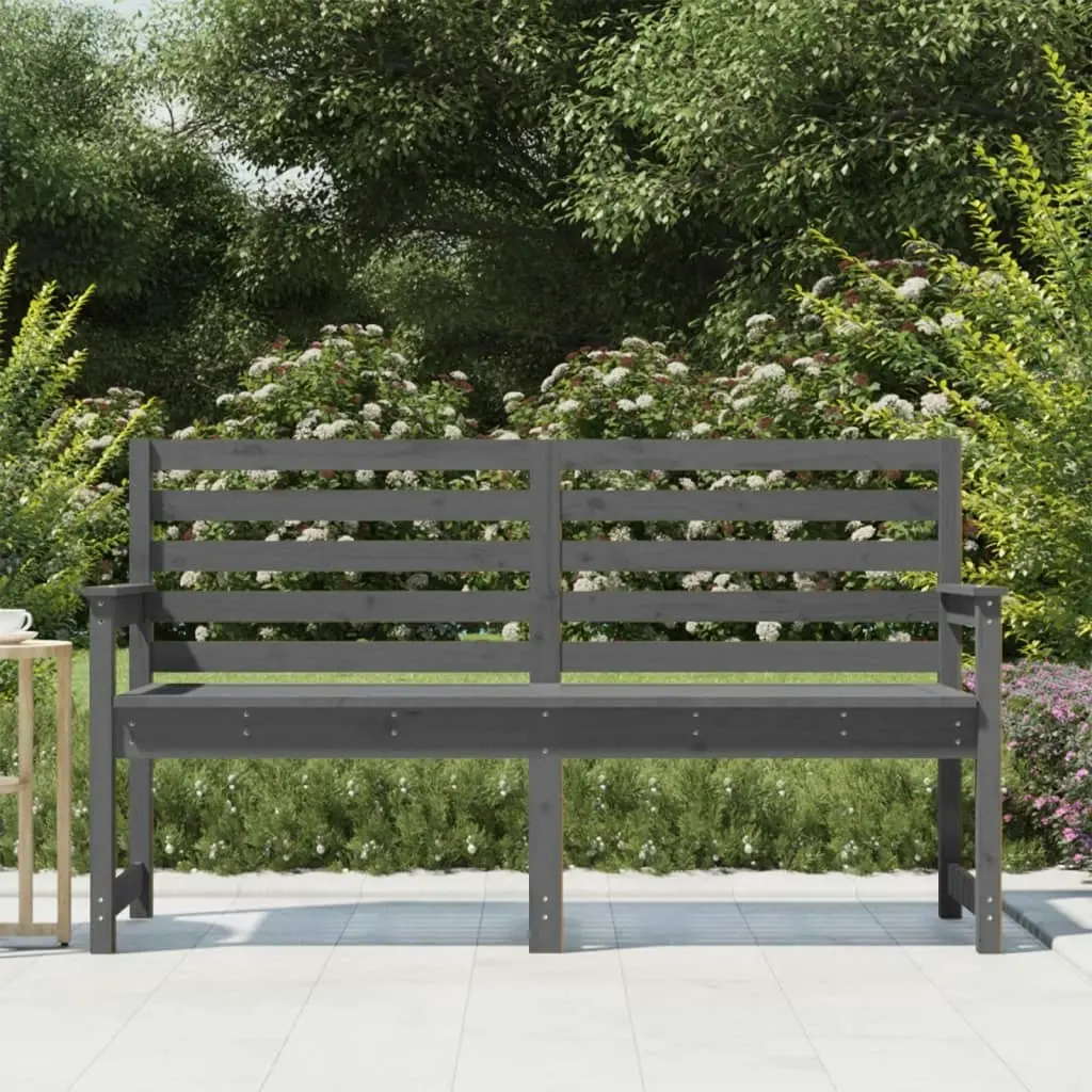 Garden Bench Grey 159.5x48x91.5 cm Solid Wood Pine 824069