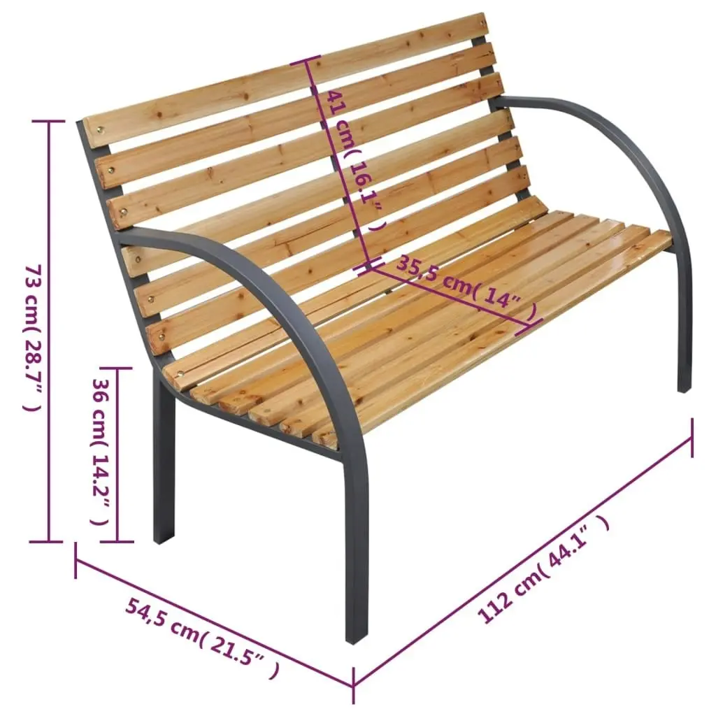 Garden Bench 112 cm Solid Wood Fir 319573