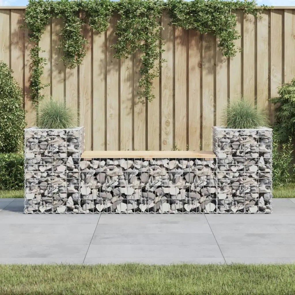 Garden Bench Gabion Design 183x41x60.5 cm Solid Wood Pine 834387