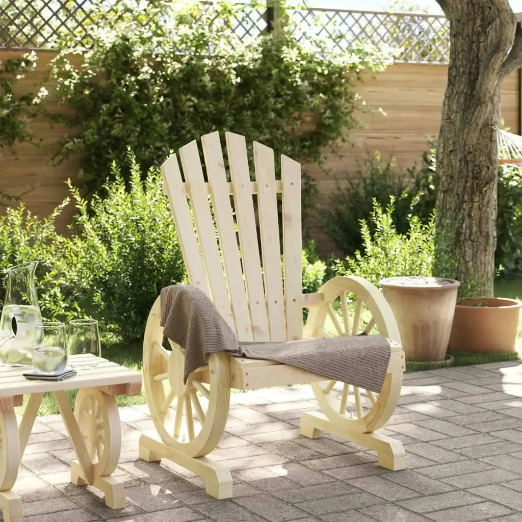 Garden Adirondack Chair Solid Wood Fir 365089