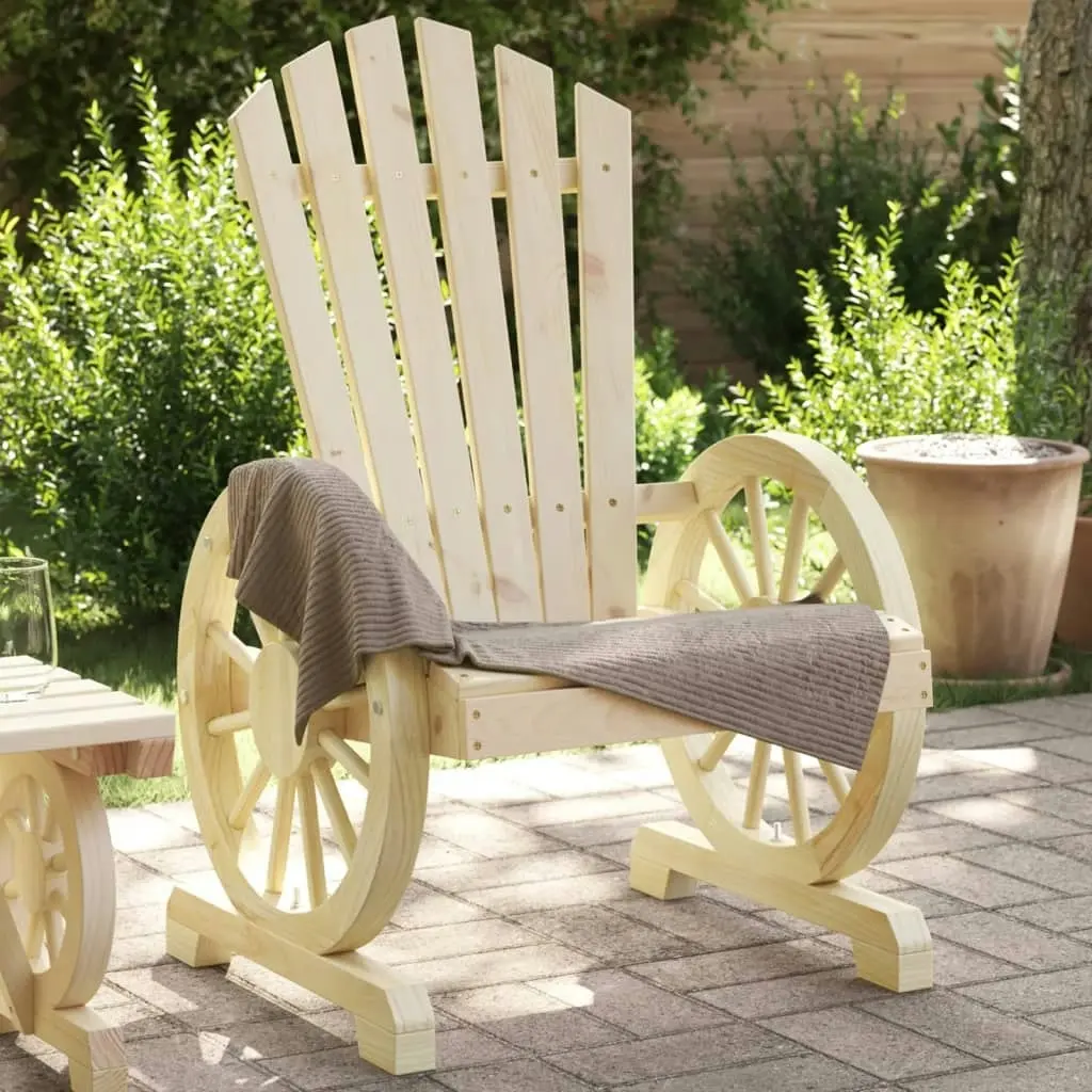 Garden Adirondack Chair Solid Wood Fir 365089