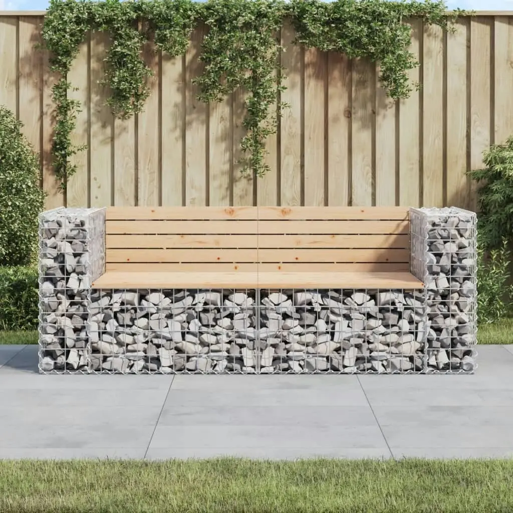 Garden Bench Gabion Design 184x71x65.5 cm Solid Wood Pine 3196236