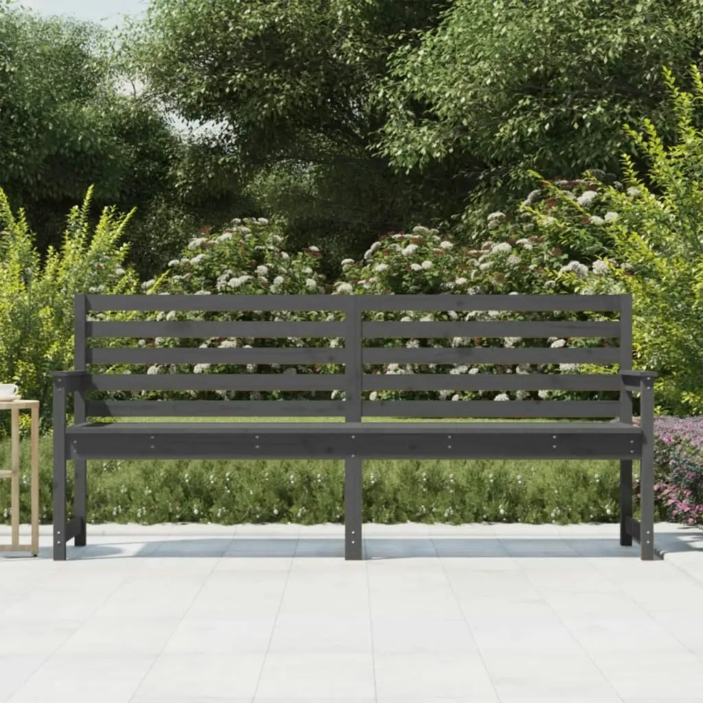 Garden Bench Grey 203.5x48x91.5 cm Solid Wood Pine 824076