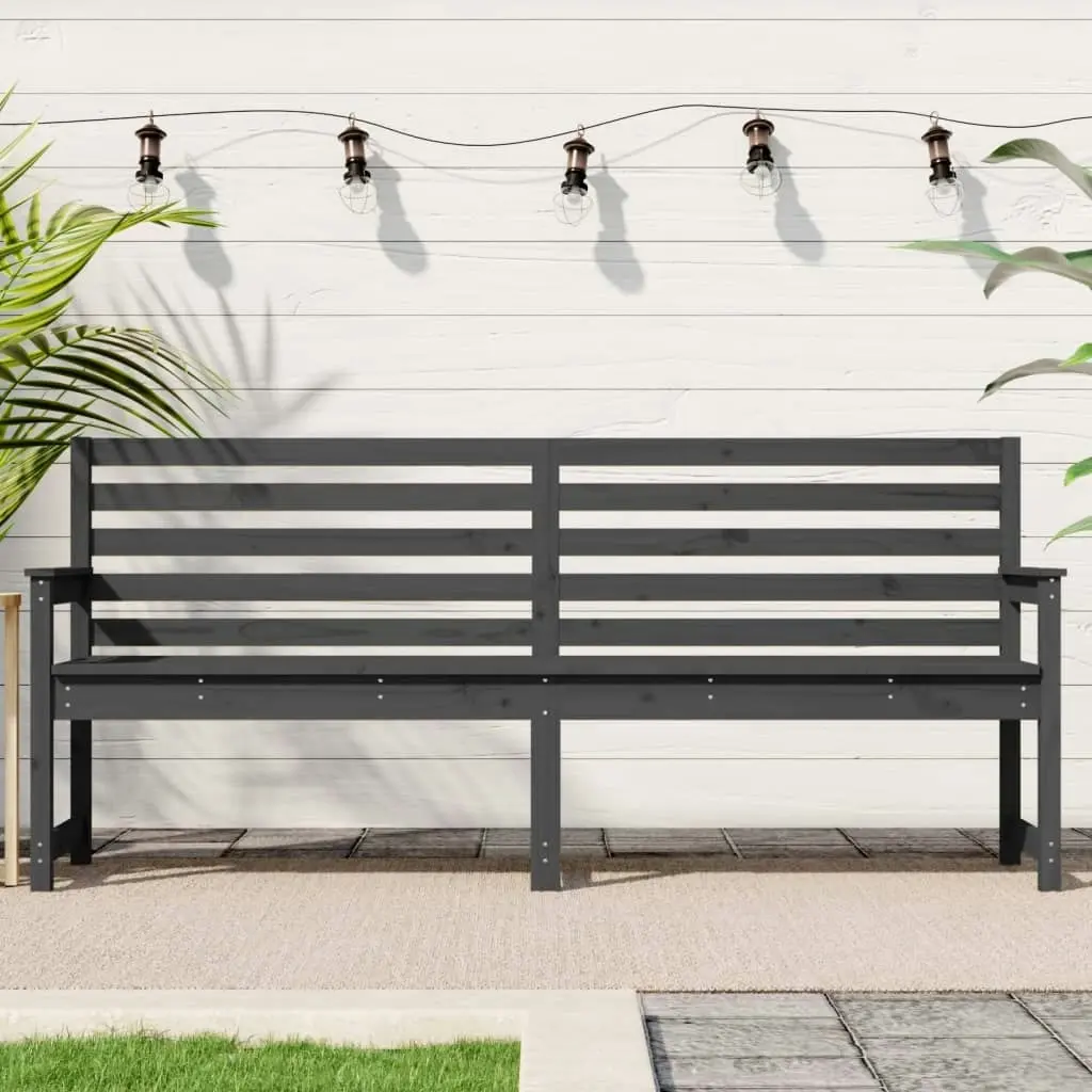 Garden Bench Grey 203.5x48x91.5 cm Solid Wood Pine 824076