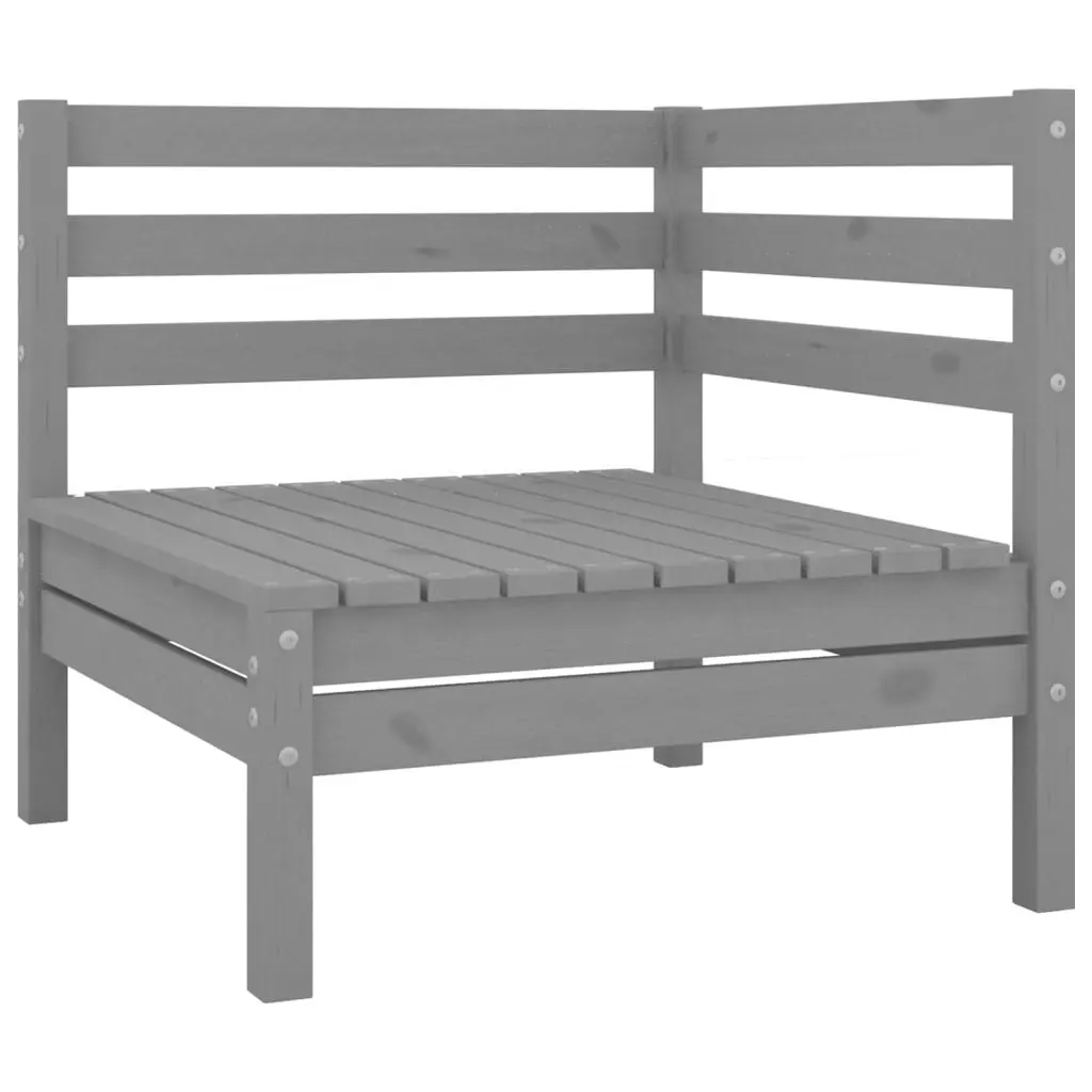 Garden 2-Seater Sofa Grey Solid Wood Pine 3082389