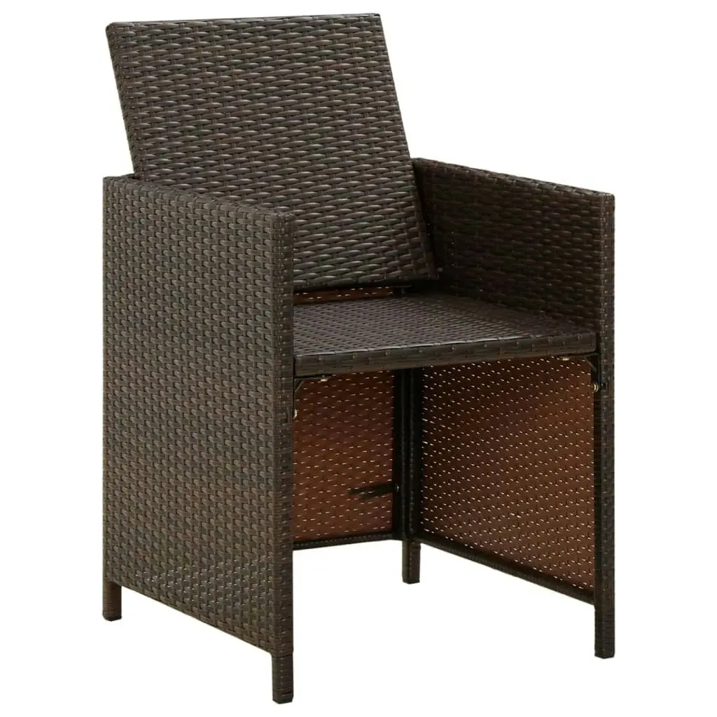 Garden Chairs with Cuhsions 4 pcs Poly Rattan Brown 316776