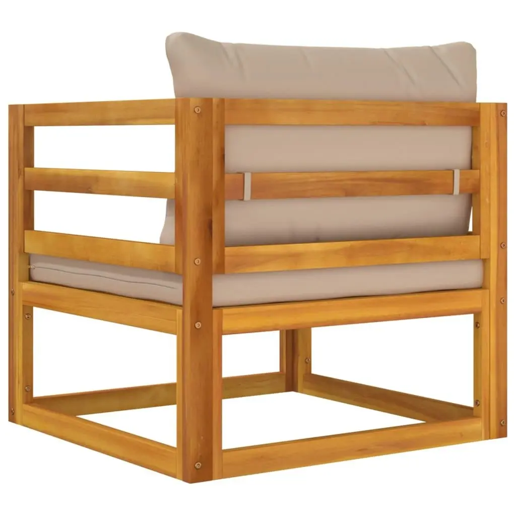 Garden Chair with Taupe Cushions Solid Wood Acacia 360007