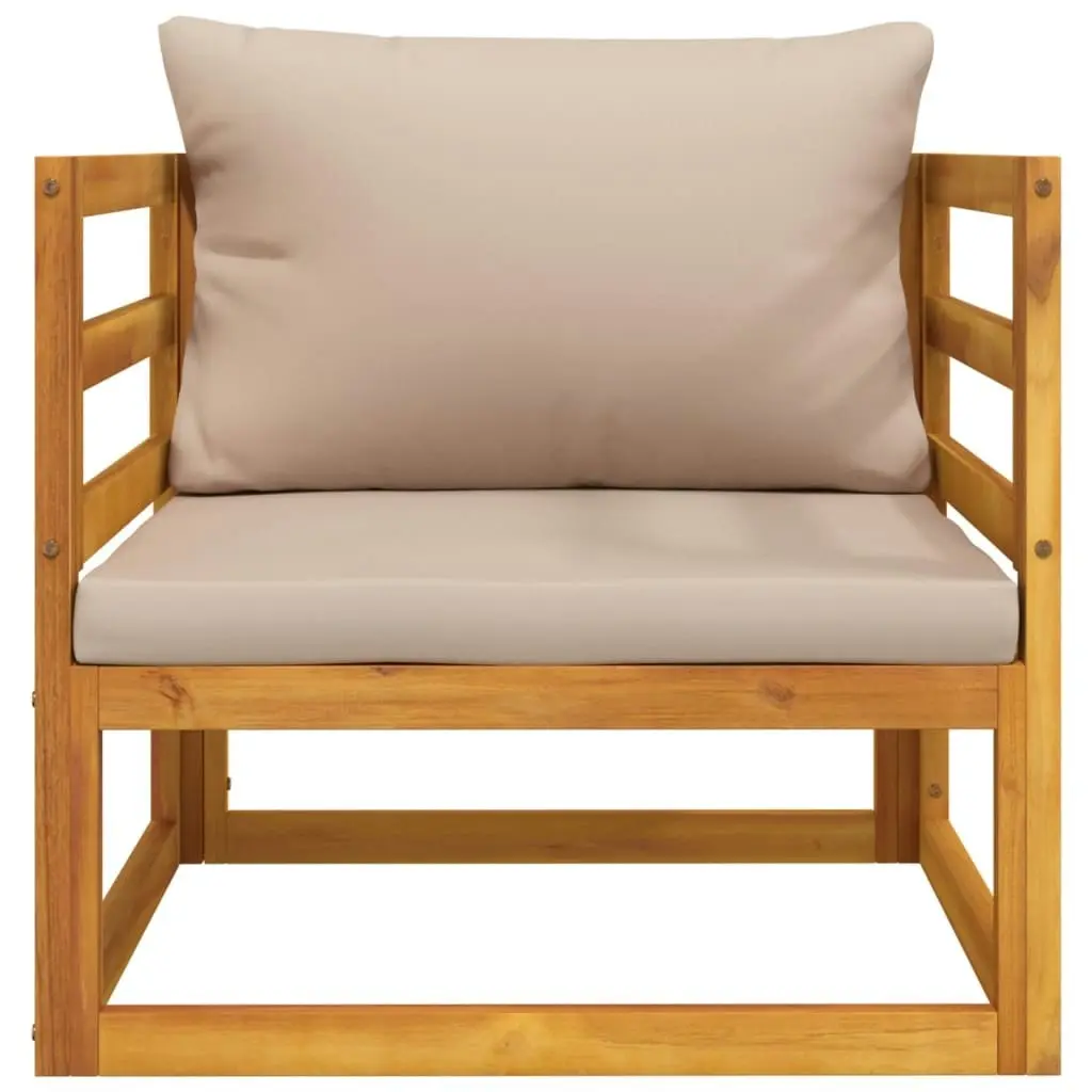 Garden Chair with Taupe Cushions Solid Wood Acacia 360007