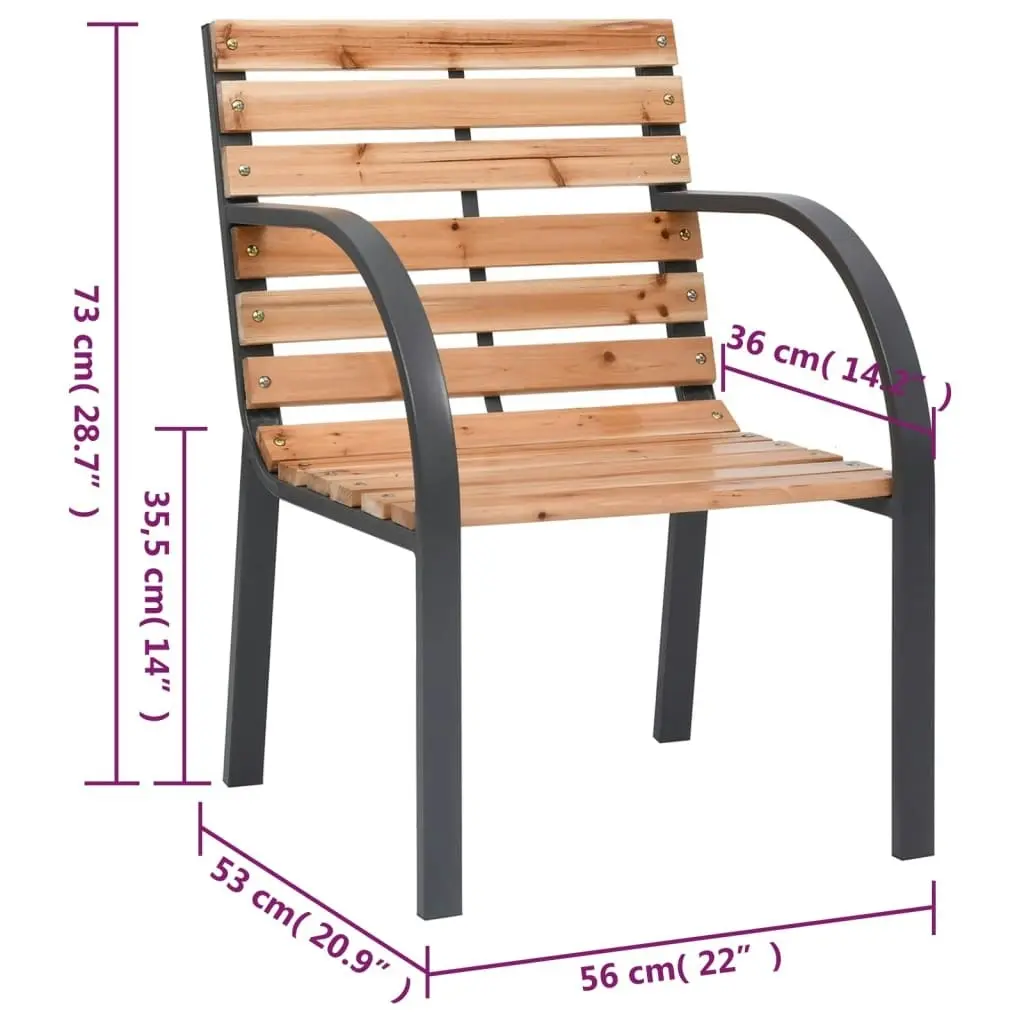 Garden Chairs 2 pcs Solid Wood Fir 319576