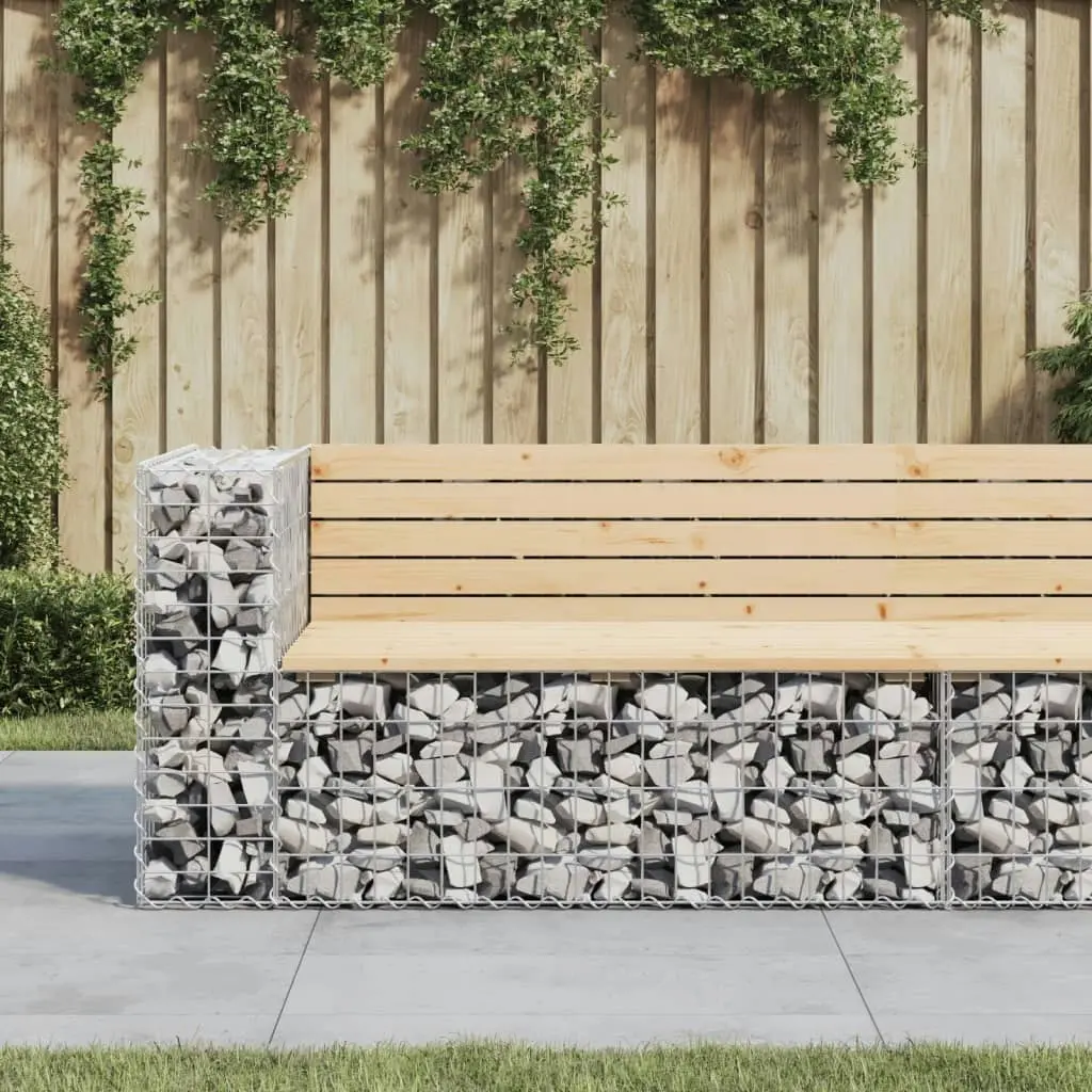 Garden Bench Gabion Design 122x71x65.5 cm Solid Wood Pine 834383