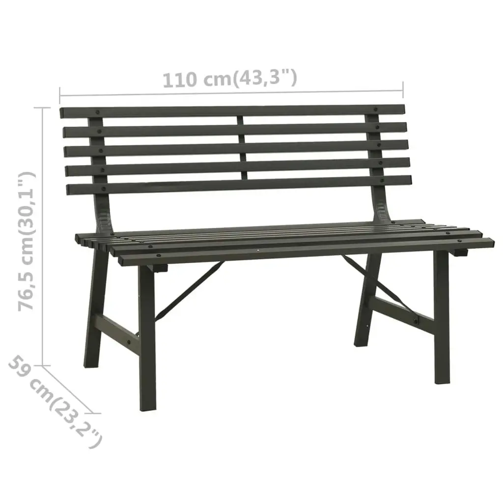 Garden Bench 110 cm Steel Black 317135