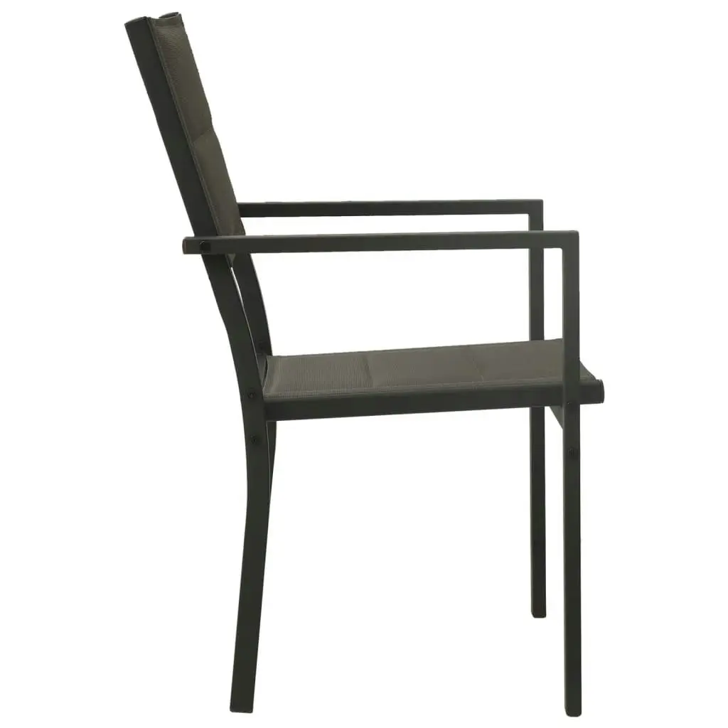 Garden Chairs 4 pcs Textilene and Steel Grey and Anthracite 313080