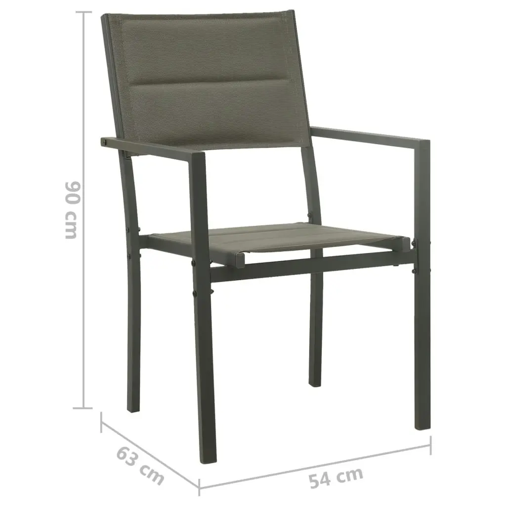 Garden Chairs 4 pcs Textilene and Steel Grey and Anthracite 313080