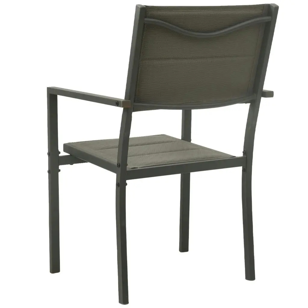 Garden Chairs 4 pcs Textilene and Steel Grey and Anthracite 313080