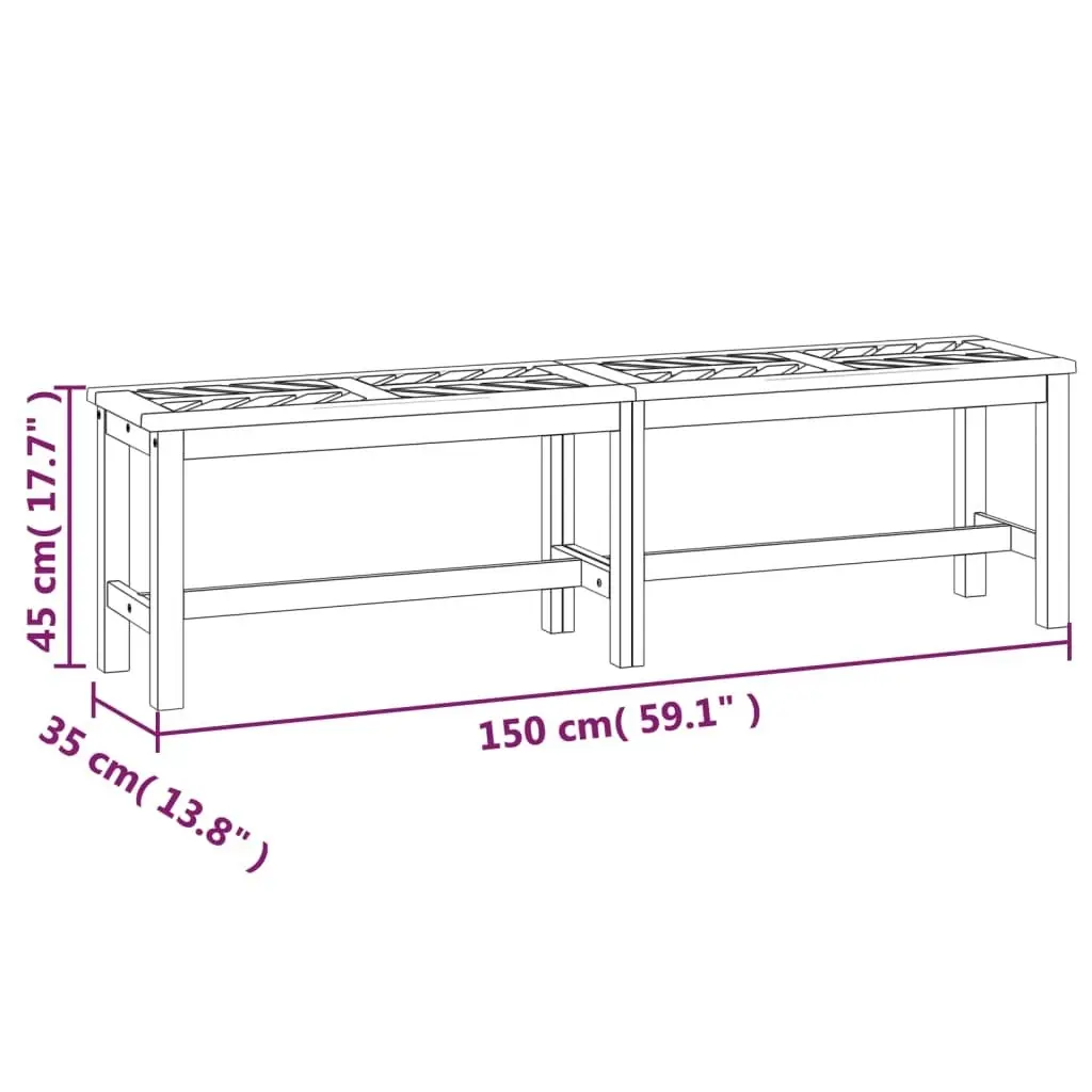 Garden Bench 150 cm Solid Wood Acacia 362238