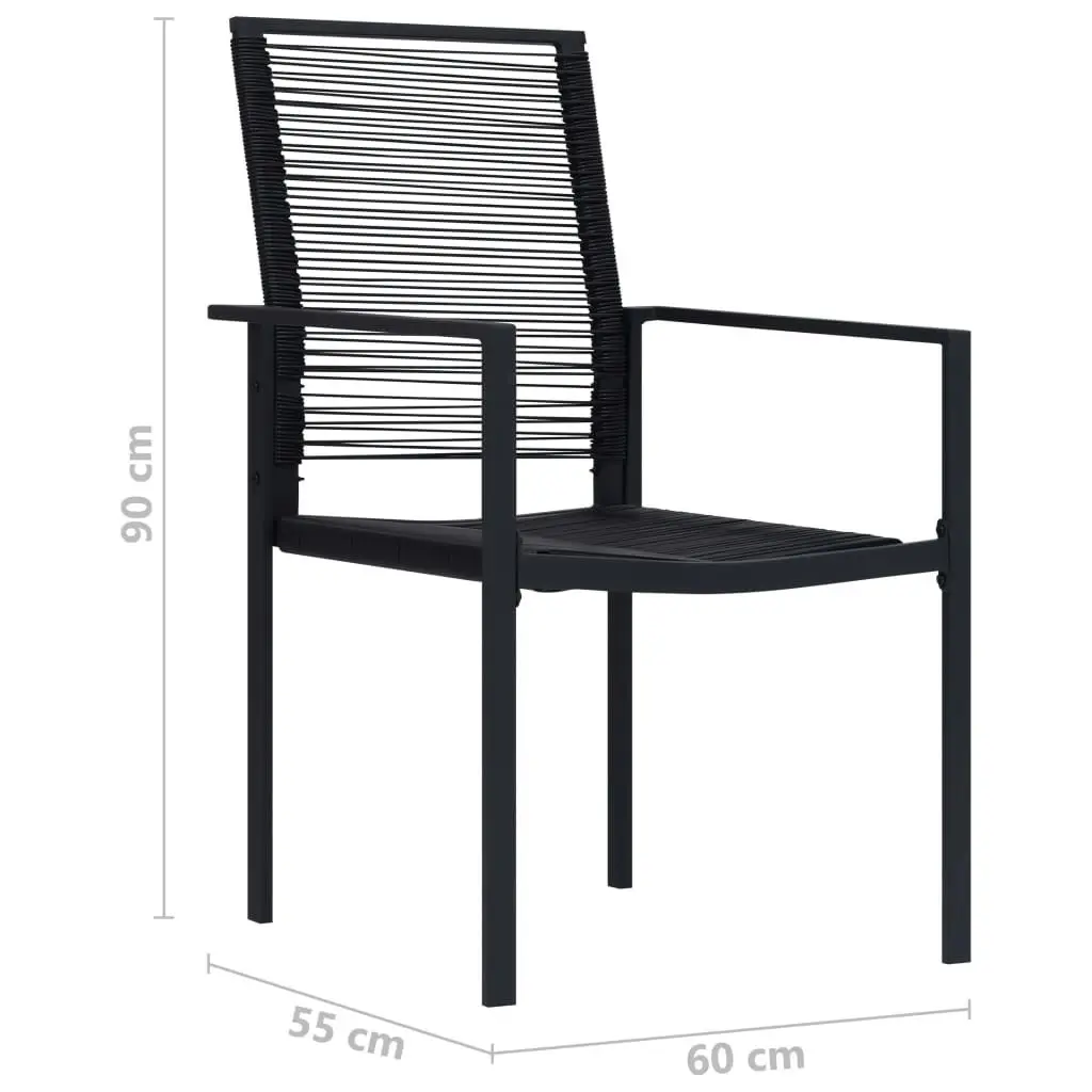 Garden Chairs 4 pcs PVC Rattan Black 312172