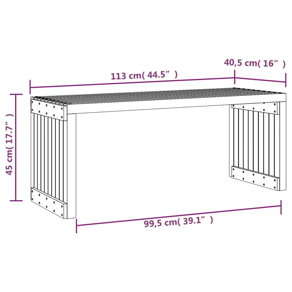 Garden Bench Extendable 212.5x40.5x45 cm Solid Wood Pine 832525