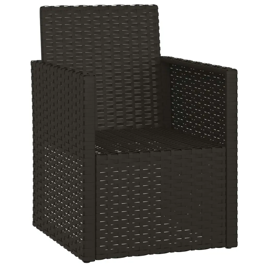 Garden Armchair with Cushion Black Poly Rattan 362320