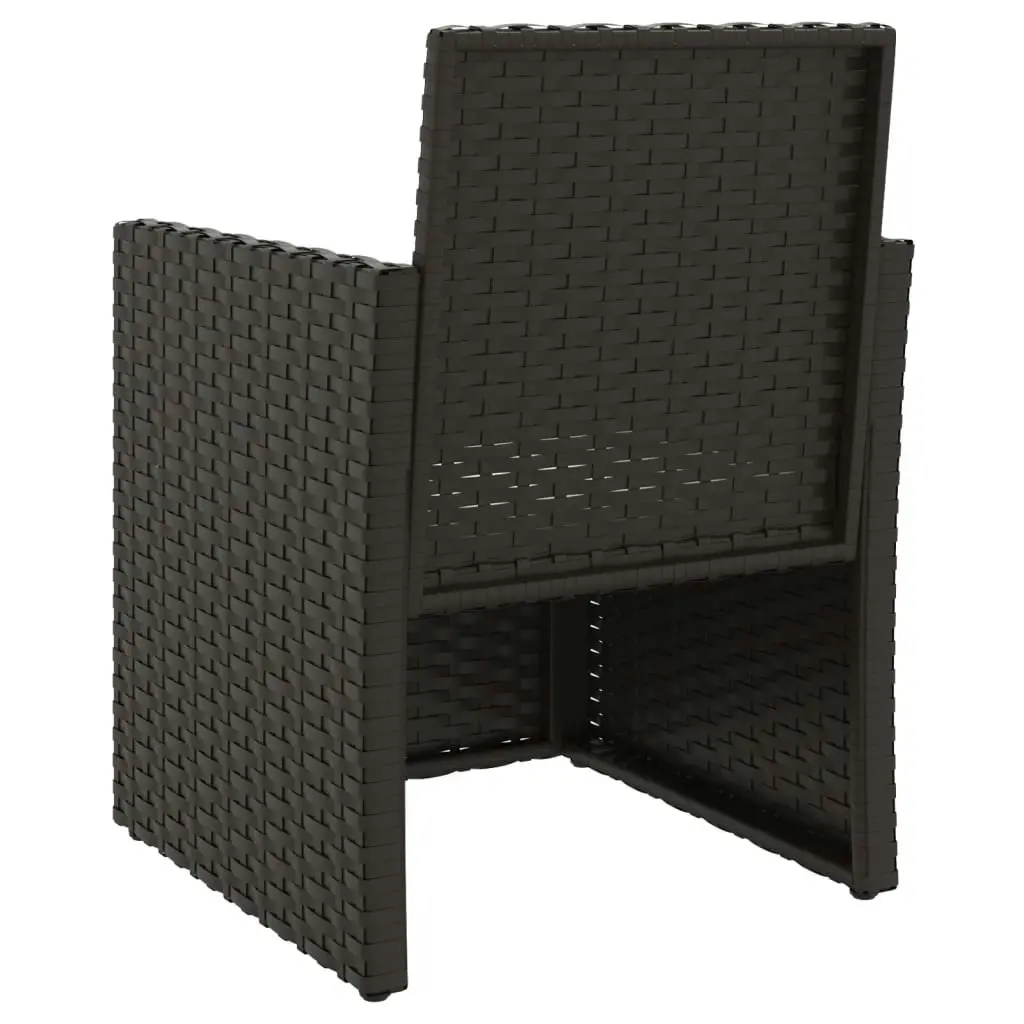 Garden Armchair with Cushion Black Poly Rattan 362320