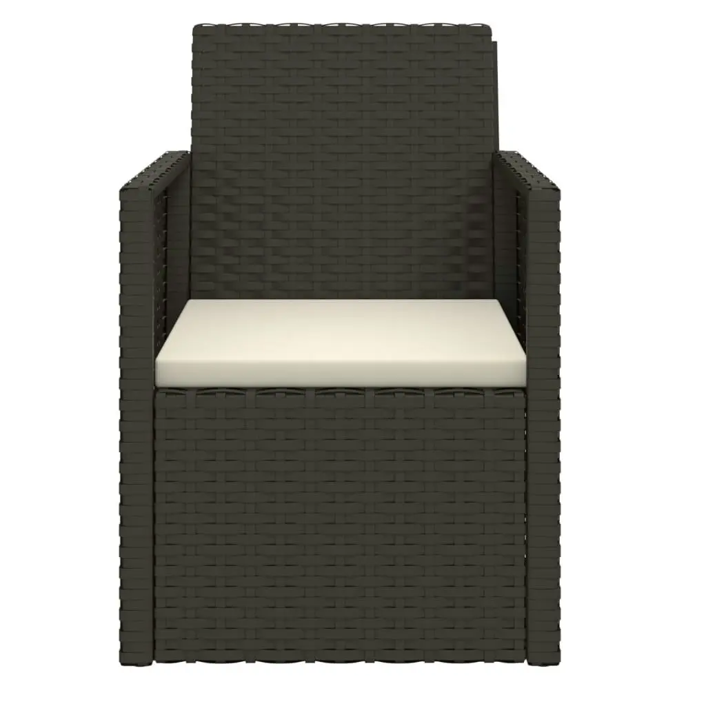 Garden Armchair with Cushion Black Poly Rattan 362320