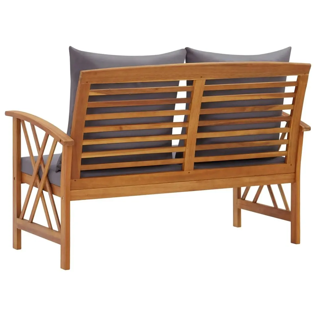 Garden Bench with Cushions 119 cm Solid Acacia Wood 310271