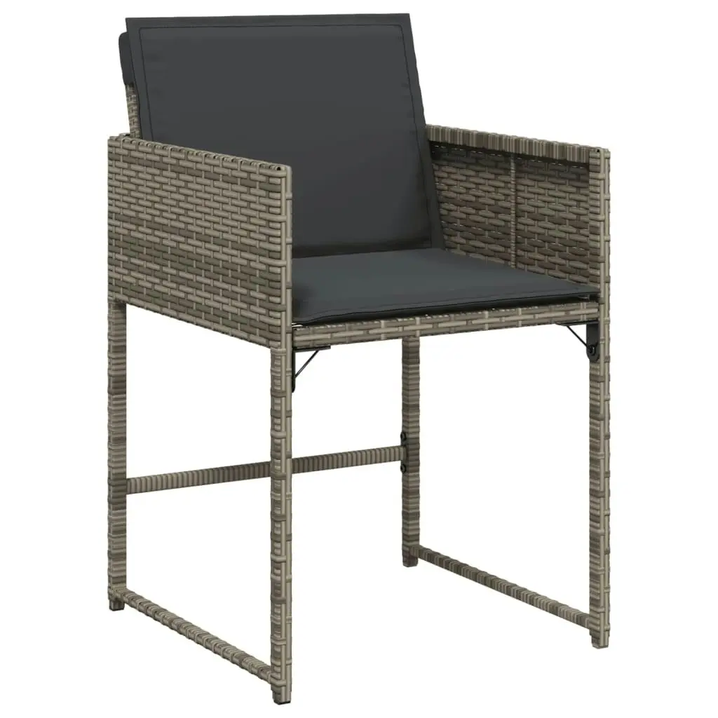 Garden Chairs with Cushions 4 pcs Grey Poly Rattan 365002