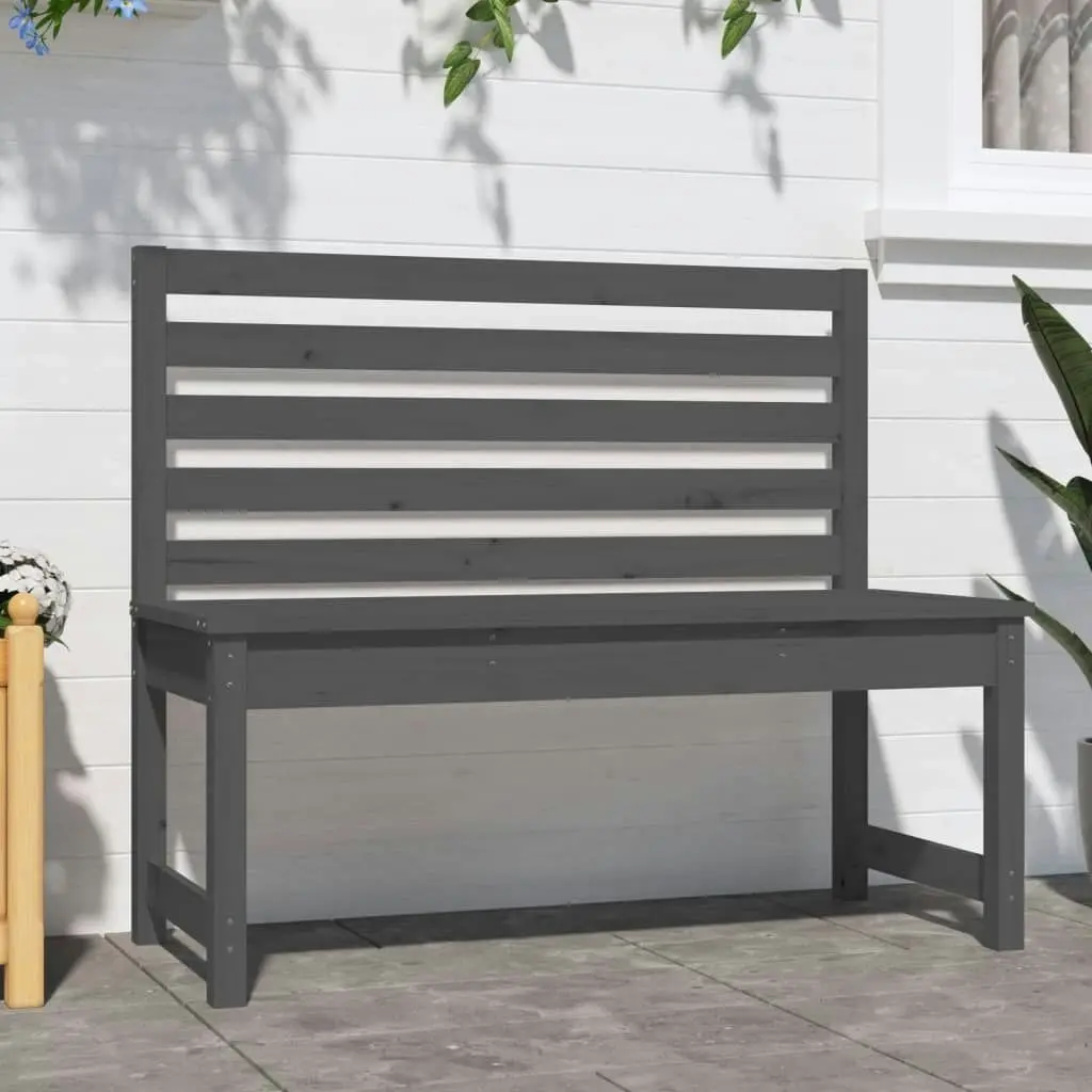 Garden Bench Grey 109 cm Solid Wood Pine 824034