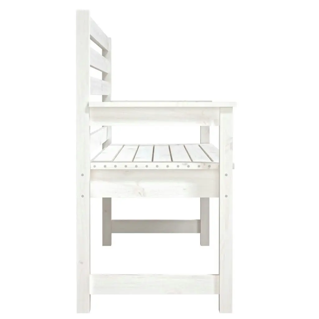 Garden Bench White 109x48x91.5 cm Solid Wood Pine 824061