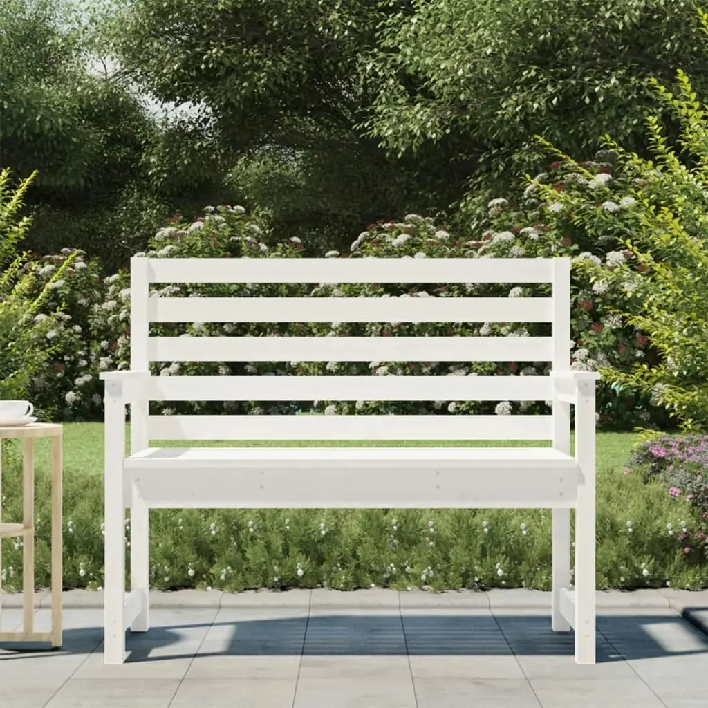 Garden Bench White 109x48x91.5 cm Solid Wood Pine 824061