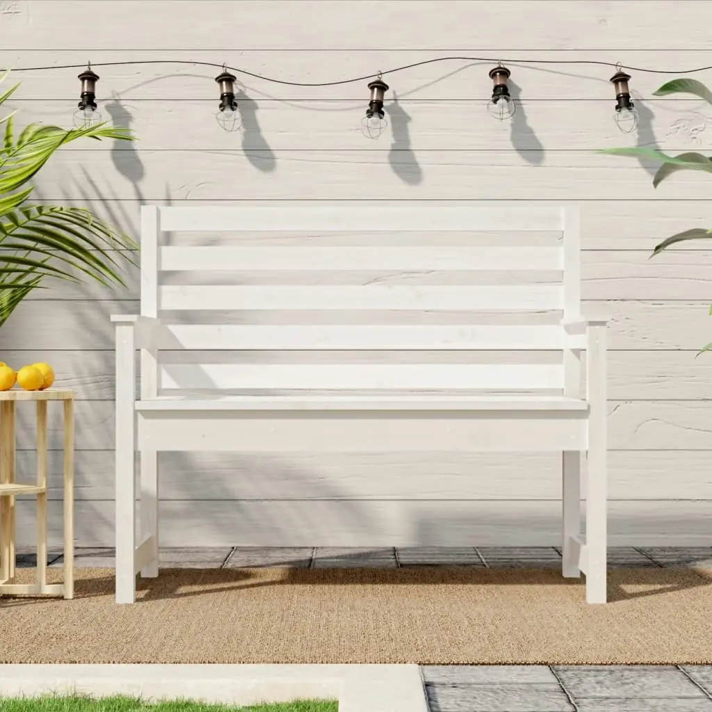 Garden Bench White 109x48x91.5 cm Solid Wood Pine 824061