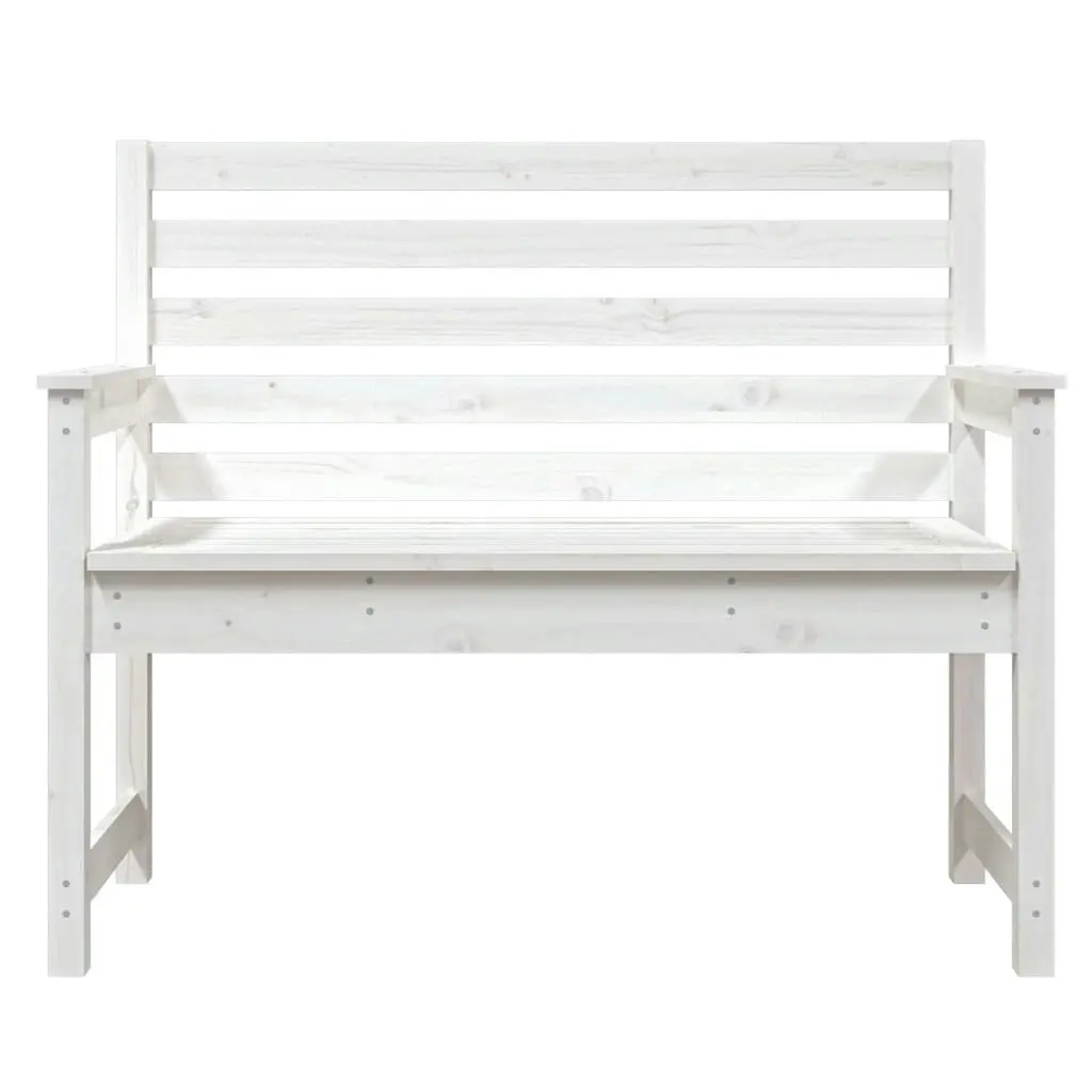 Garden Bench White 109x48x91.5 cm Solid Wood Pine 824061