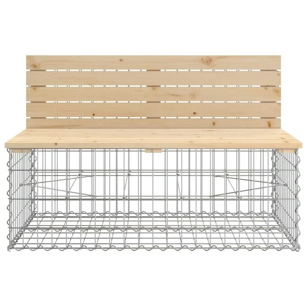 Garden Bench Gabion Design 347x71x65.5 cm Solid Wood Pine 3196254