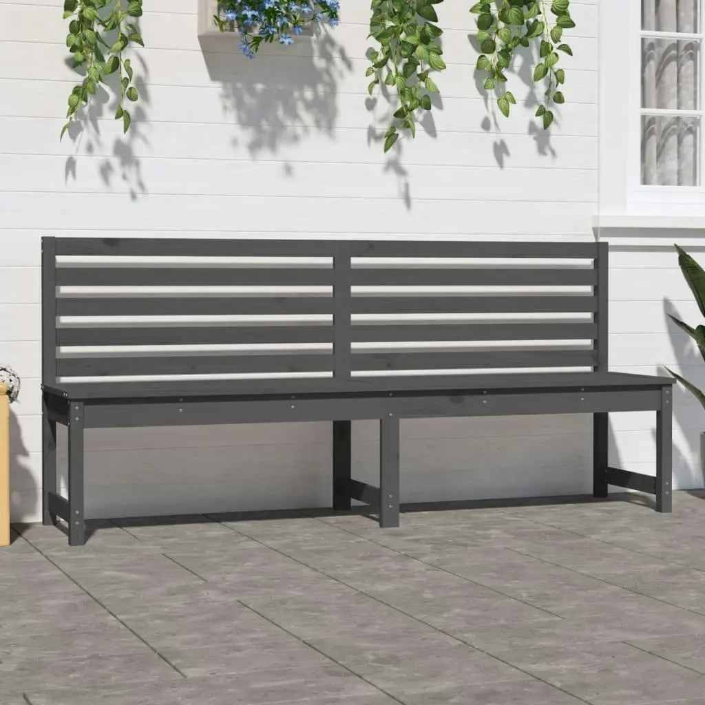 Garden Bench Grey 201.5 cm Solid Wood Pine 824048