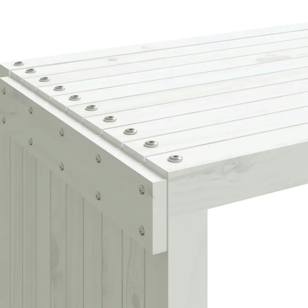 Garden Bench Extendable White 212.5x40.5x45 cm Solid Wood Pine 832526