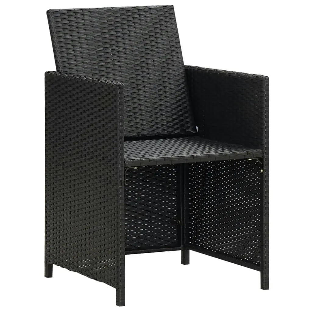 Garden Chairs 4 pcs Poly Rattan Black 316745