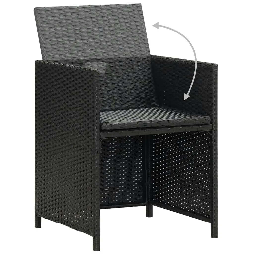 Garden Chairs 4 pcs Poly Rattan Black 316745