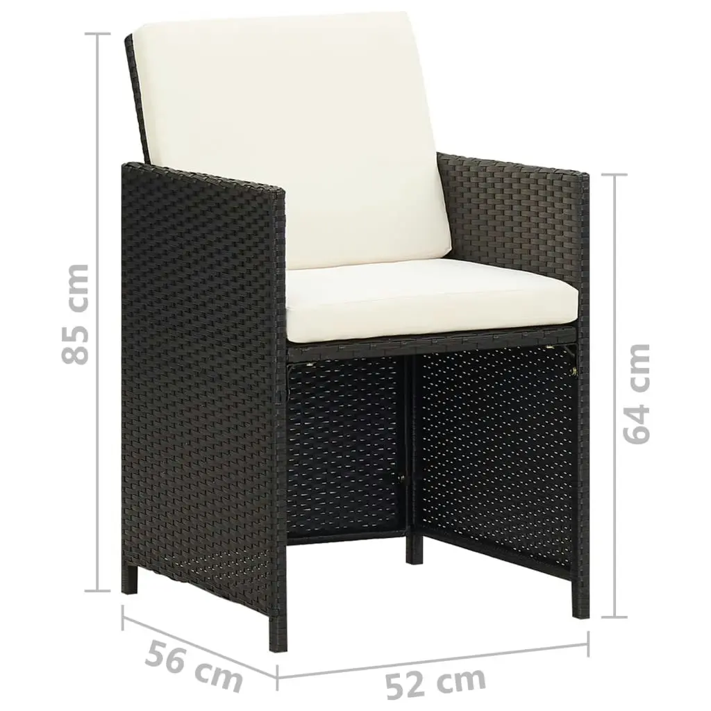 Garden Chairs 4 pcs Poly Rattan Black 316745