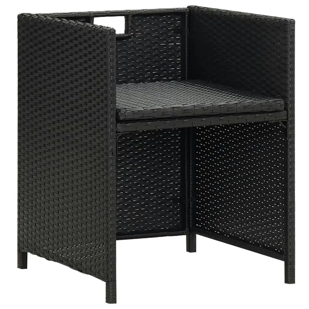 Garden Chairs 4 pcs Poly Rattan Black 316745