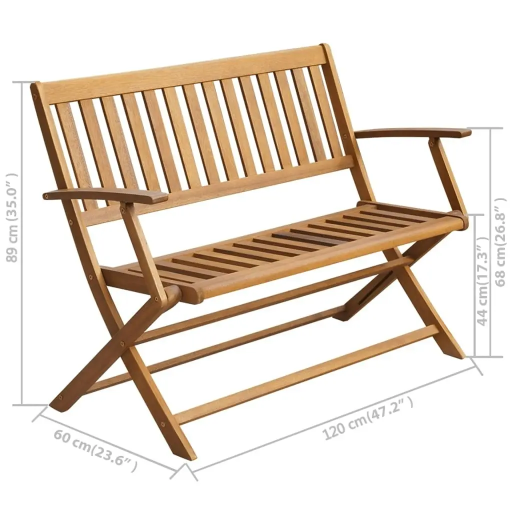 Garden Bench with Cushion 120 cm Solid Acacia Wood 3064257