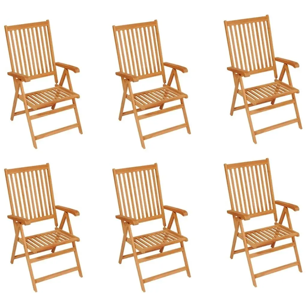 Garden Chairs 6 pcs with Anthracite Cushions Solid Teak Wood 3065560